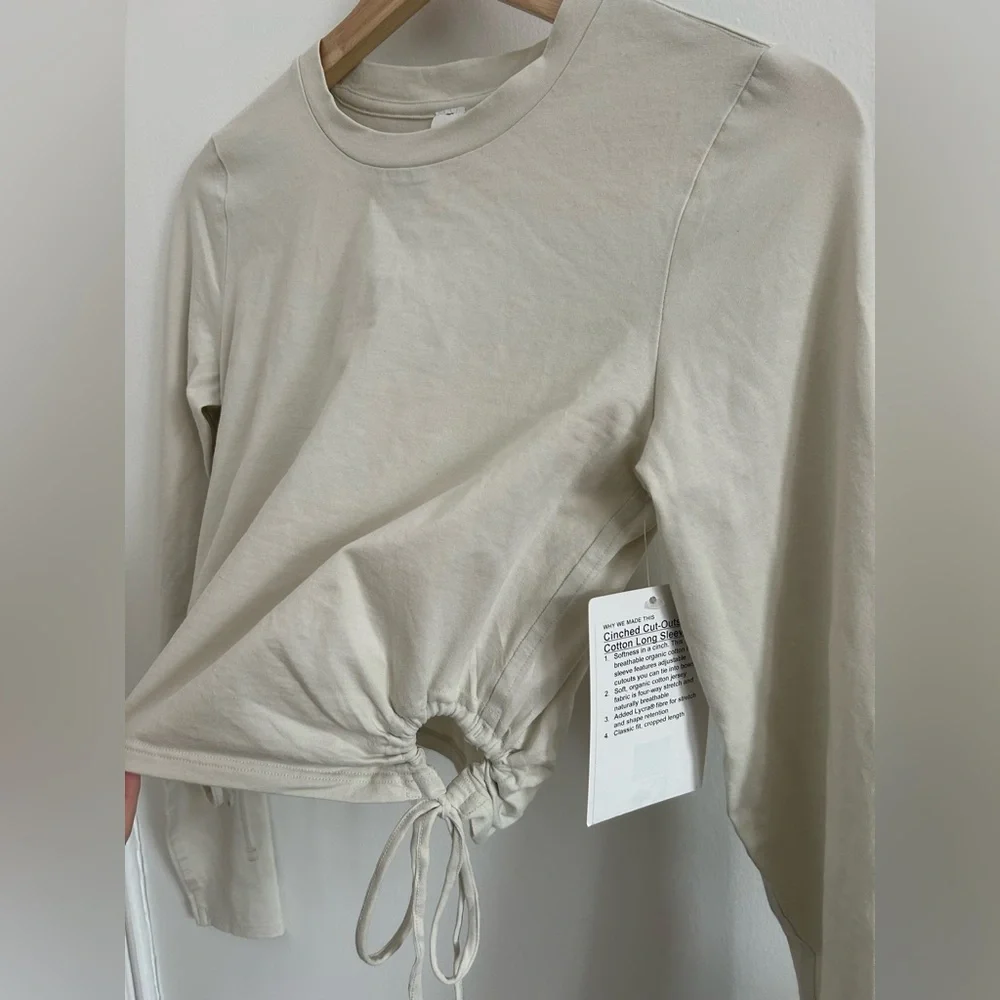 Lululemon Cinched Cut-Outs Cotton long sleeve NEW WITH TAGS - Picture 4 of 5